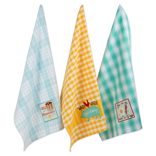 DII&#xAE; Rise &#x26; Shine Breakfast Embroidered Dish Towel Set